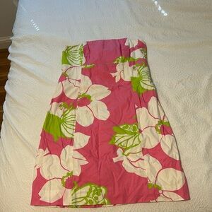 Lilly Pulitzer strapless dress.